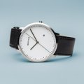 Silver & Black Quartz Watch with Date Collection Printemps-Eté Bering