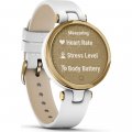 Gold and white ladies multisport smartwatch with leather strap Collection Printemps-Eté Garmin
