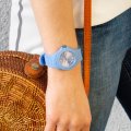Blue silicone watch with sunray dial - Size Small Collection Printemps-Eté Ice-Watch