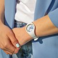 White and blue silicone ladies quartz watch Collection Automne-Hiver Ice-Watch