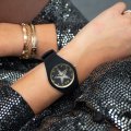 Black and gold ladies quartz watch with star dial Collection Automne-Hiver Ice-Watch