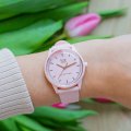 Pink solar powered quartz watch Collection Printemps-Eté Ice-Watch