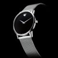 Black Gents Watch with Concave Dot Collection Automne-Hiver Movado